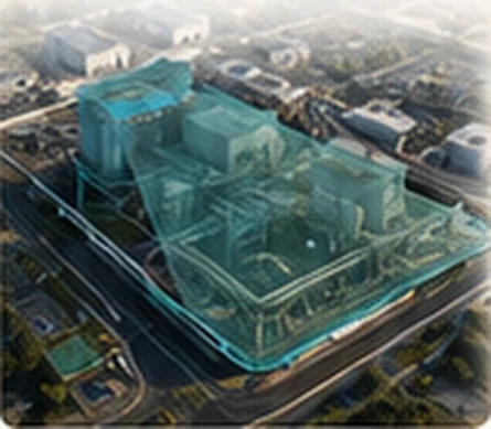 3D site model of a refinery with zones and assets mapped in SANGAM