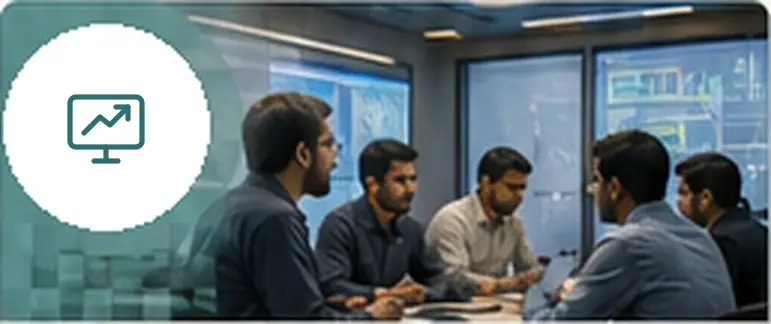 Cross-functional team in an AI clarity workshop