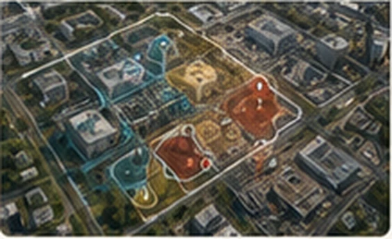 Vulnerability map showing exposure zones over a site